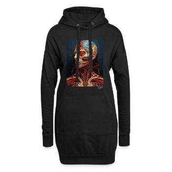Die Anatomie des menschlichen Körpers und Kopfes - Hoodie-Kleid - Schwarz - Vorne