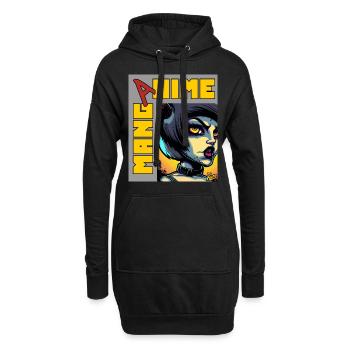Anime Manga Fantasy Creature Girl - Sweat-shirt à capuche long Femme - noir - Devant