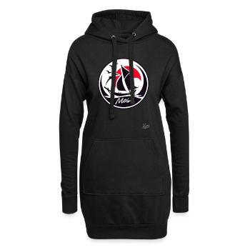 Dites bonjour et naviguez en bateau - Sweat-shirt à capuche long Femme - noir - Devant
