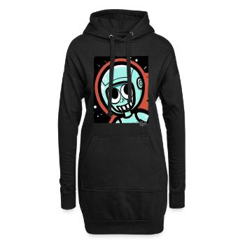 Funny Astronaut Explorer Cartoon - Hoodie-Kleid - Schwarz - Vorne