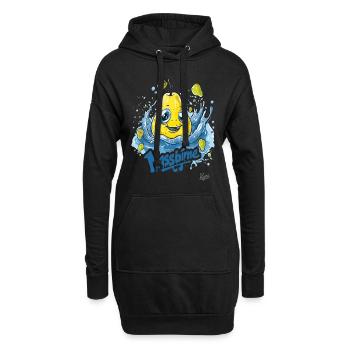 Funny Water Wet Pear : Une poire mouillée - Sweat-shirt à capuche long Femme - noir - Devant