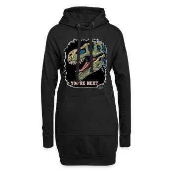 Super Aggressiver Rex Dinosaurier: Du bist Nächste - Hoodie-Kleid - Schwarz - Vorne