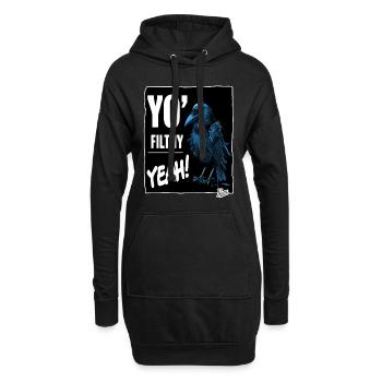 Dreckige Gruselige Krähe - Hoodie-Kleid - Schwarz - Vorne