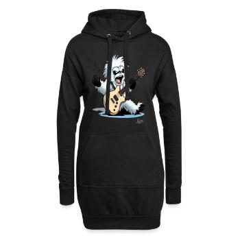 Guitariste musical : Yeti of Rock Music - Sweat-shirt à capuche long Femme - noir - Devant
