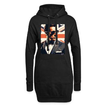 Britische Flagge Chad Geezer Mate Großbritannien - Hoodie-Kleid - Schwarz - Vorne