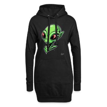Super-Schicker Alien - Hoodie-Kleid - Schwarz - Vorne