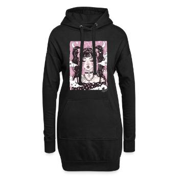 Beauté super cool : Grunge Emo Girl - Sweat-shirt à capuche long Femme - noir - Devant