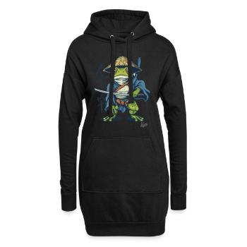 Japanischer Samurai-Ronin-Frosch - Hoodie-Kleid - Schwarz - Vorne