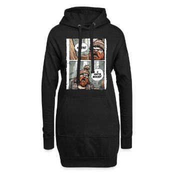 Genervter wütender Holzfäller – Ich hasse Holz - Hoodie-Kleid - Schwarz - Vorne