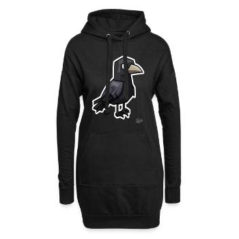 Seltsamer dunkler Rabe - Hoodie-Kleid - Schwarz - Vorne
