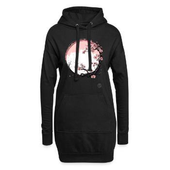 Japanese cherry blossoms - Hoodie Dress - black - Front