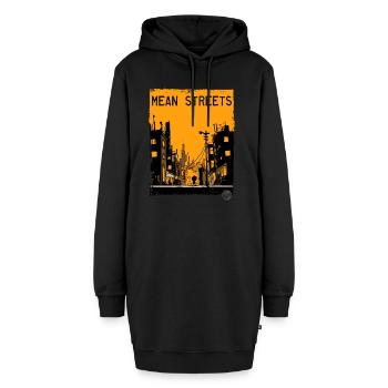 Gemeine Straßen - Hoodie-Kleid - Schwarz - Vorne - AI Model Female 172 light (172cm)