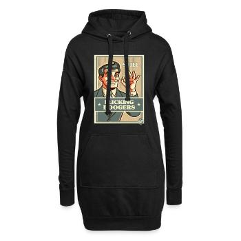 immer noch Popel schnippen im Retro-Cartoon-Stil - Hoodie-Kleid - Schwarz - Vorne