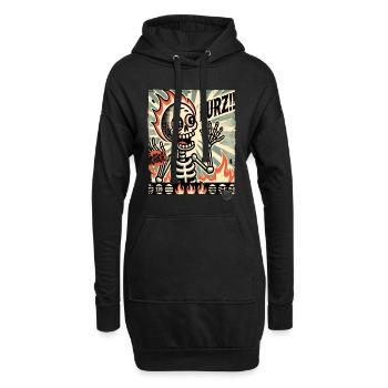 Heißer deutscher Furz Schreck Skelett - Hoodie-Kleid - Schwarz - Vorne