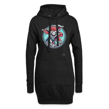 Das kranke Gehirn Zombie-Schwein - Hoodie-Kleid - Schwarz - Vorne