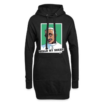 L’évêque dit : Bonjour mes brebis - Sweat-shirt à capuche long Femme - noir - Devant