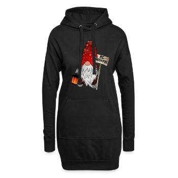 PC Wichtel Weihnachtsgnom - Hoodie-Kleid - Schwarz - Vorne