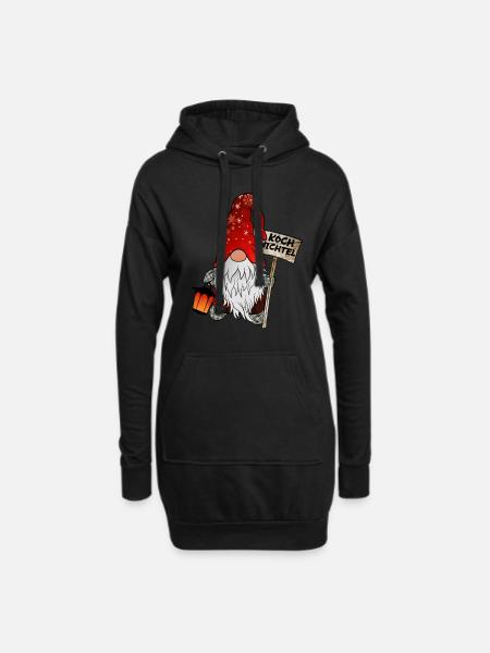 Koch Wichtel Weihnachtsgnom - Hoodie-Kleid - Schwarz