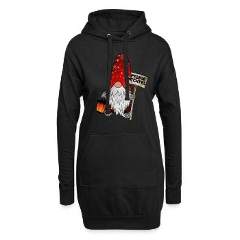 Pflege Wichtel Weihnachtsgnom - Hoodie-Kleid - Schwarz - Vorne