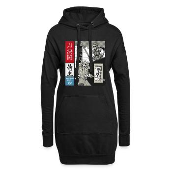 Samurai Duell Katana vs. schweres Schwert - Hoodie-Kleid - Schwarz - Vorne