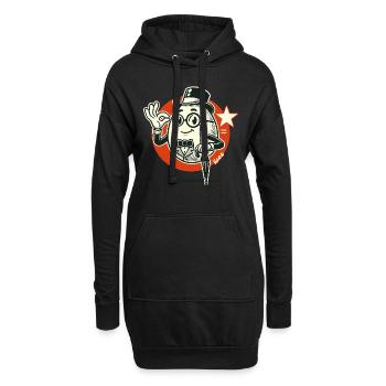 Das elegante Gentleman-Ei - Hoodie-Kleid - Schwarz - Vorne