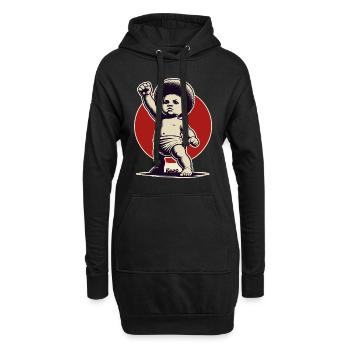 Baby in Freiheits-Pose - Hoodie-Kleid - Schwarz - Vorne