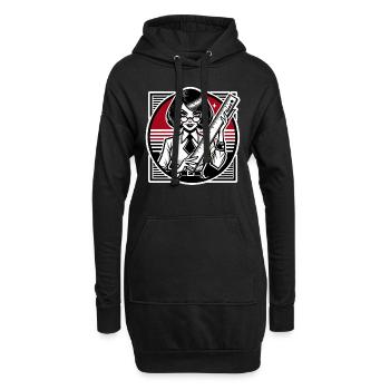 Die strenge Cartoon Lehrerin mit Lineal - Hoodie-Kleid - Schwarz - Vorne