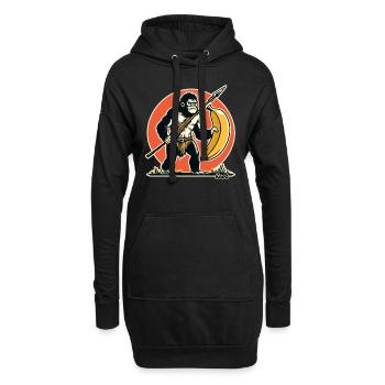 Gorille chasseur et cueilleur à la banane - Sweat-shirt à capuche long Femme - noir - Devant