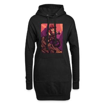 Abenteuer Mountainbiking Mountainbike Design - Hoodie-Kleid - Schwarz - Vorne