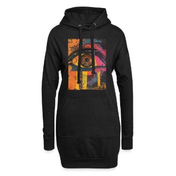 Pop Art Oeil Graffiti - Sweat-shirt à capuche long Femme - noir - Devant