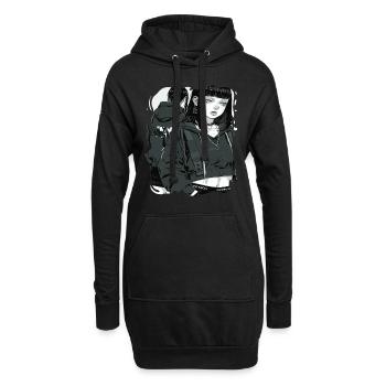 Düstere Gothic Anime Girl Ästhetik - Hoodie-Kleid - Schwarz - Vorne