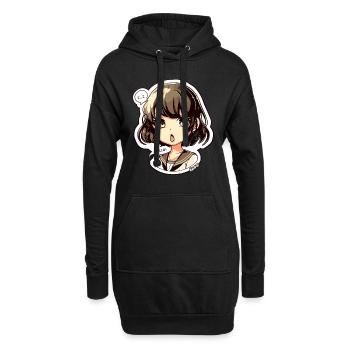 Jolie fille de dessin animé - Bonjour ! Ballon - Sweat-shirt à capuche long Femme - noir - Devant