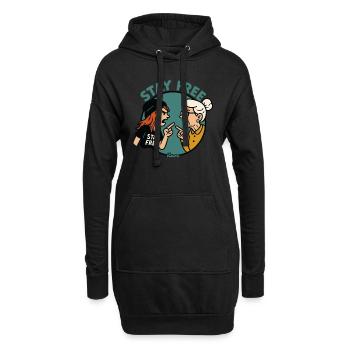 Restez libre : des générations en conflit - Sweat-shirt à capuche long Femme - noir - Devant