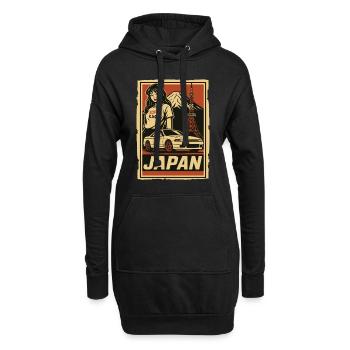 JDM Japan Retrodesign mit Auto und Mädchen - Hoodie-Kleid - Schwarz - Vorne