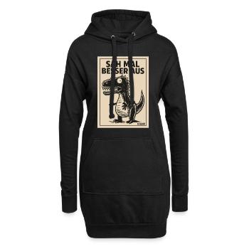 Lustiger Dino Spruch Sah mal besser aus - Hoodie-Kleid - Schwarz - Vorne