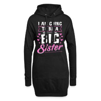 Je vais être une grande soeur - Big Sister - Sweat-shirt à capuche long Femme - noir - Devant