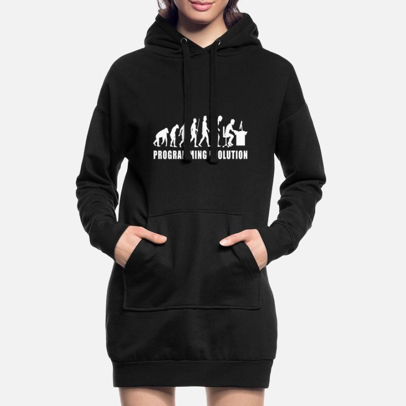 évolution de la programmation bogues de codage de code informatique Sweat-shirt à capuche long Femme