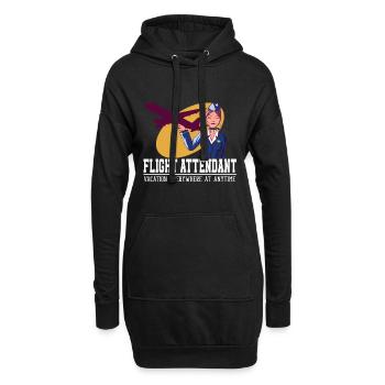 Flight Attendant Vacation Everywhere - Sweat-shirt à capuche long Femme - noir - Devant