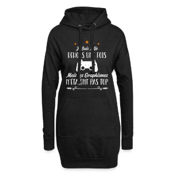 Je Suis Allé Dehors Une Fois Graphismes Pas Au Top - Sweat-shirt à capuche long Femme - noir - Devant