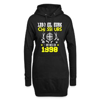 Anniversaire chasseur Née en 1998 - Sweat-shirt à capuche long Femme - noir - Devant