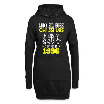 Anniversaire chasseur Née en 1996 - Sweat-shirt à capuche long Femme - noir - Devant