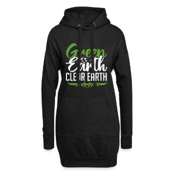 Welttag der Erde - Tag der Erde - Hoodie-Kleid - Schwarz - Vorne