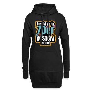 Das ist mein 70er Kostüm 70er Outfit Retro Party - Hoodie-Kleid - Schwarz - Vorne