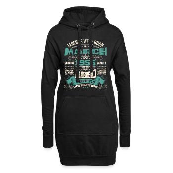 März 1955 | Geburtstagsgeschenk - Hoodie-Kleid - Schwarz - Vorne