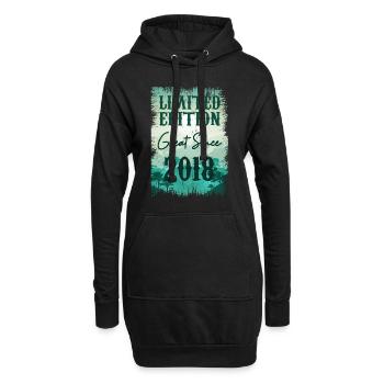 Einzigartig seit 2018 - Hoodie-Kleid - Schwarz - Vorne