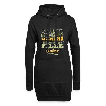 Meilleure Maman Avec Fille Chanteuse - Sweat-shirt à capuche long Femme - noir - Devant