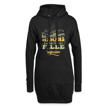 Meilleure Maman Avec Fille infirmière - Sweat-shirt à capuche long Femme - noir - Devant