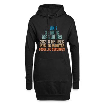 3 Ans Anniversaire - cadeau d'anniversaire - Sweat-shirt à capuche long Femme - noir - Devant
