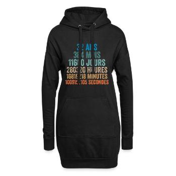 32 Ans Anniversaire - cadeau d'anniversaire - Sweat-shirt à capuche long Femme - noir - Devant