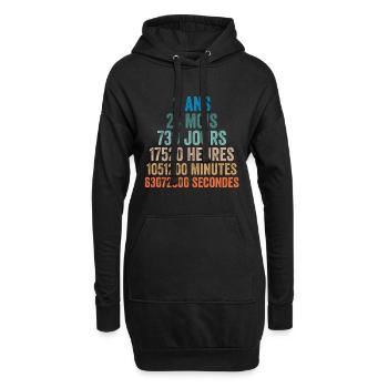 2 Ans Anniversaire - cadeau d'anniversaire - Sweat-shirt à capuche long Femme - noir - Devant